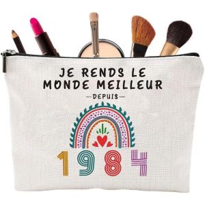 Anniversaire Fille Trousse Maquillage,Cadeau Anniversaire Femmes,Trousses De Toilette Voyage,Cadeau 40 Ans Femme Trousse Maquillage,Trousses Maquillages,Personnalis&eacute; Pour Femme - Neuf
