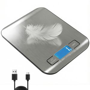 Balance De Cuisine &Eacute;lectronique 1g &iquest; 10 Kg, Rechargeable, Balance De Pr&eacute;cision Portable,Rechargeable, &Eacute;cran Lcd&iquest; Id&eacute;al Pour La P&acirc;tisserie, La Cuisine Et Les Ingr&eacute;dients Fins - Neuf