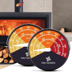 KAL-Thermomètre De Four Magnétique Pour Bûches, Barbecue, Cheminée, Thermomètre De Four, Accessoire De Poêle À Bois - Neuf