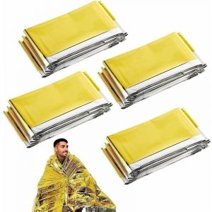 Couverture De Survie Imperm&eacute;able 4 Pi&egrave;ces, Couverture Thermique D'urgence, Ext&eacute;rieur, Randonn&eacute;e, Camping, 160-210cm - Neuf
