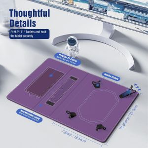 Coque Universel Pour Tablette Androiod De 10,1 Pouces Avec Boucle Pour Stylet, Coque Léger Et Pliable Avec Main Pour Toutes Les Tablettes À Écran Tactile De 9,6 À 11 Pouces, Violet Foncé - Neuf