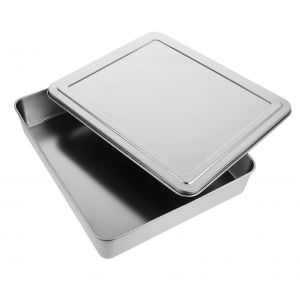 Plats A Four Rectangulaires En Acier Inoxydable Avec Couvercles, Plaques De Cuisson Polyvalentes Pour Lasagnes Et Gratins, Couleur Argentee - Neuf
