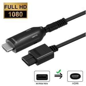 C&acirc;ble SNES vers HDMI 1080p &iquest; 1 m &iquest; Adaptateur Vid&eacute;o Audio Plug & Play pour Super Nintendo &iquest; Branchez votre console en HDMI &iquest; Stra&szlig;e Game&reg; - Neuf