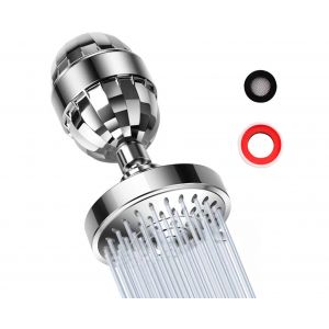 Pommeau de douche haute pression G1/2 &agrave; 5 jets avec boule en laiton r&eacute;glable - Neuf