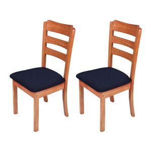 Lot De 2 Housses Extensibles Bleu Marine Pour Chaises De Salle &Agrave; Manger, Pour Prot&eacute;ger L'assise. - Neuf