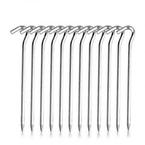 12pcs Heavy Duty M&eacute;tal Tente Peg Camping Pegs Spikes Jardin Stakes Rustproof - Neuf