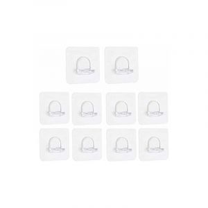Lot de 12 supports d'étagère autocollants en plastique pour armoire - Transparent - Sans perçage - Neuf