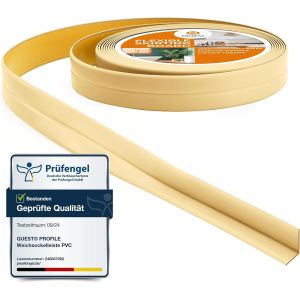 Plinthe Souple Autoadh&eacute;sive-10 mm x 10 mm-Bande de finition en PVC pour cuisine,salle de bain-Bande d'&eacute;tanch&eacute;it&eacute; Flexible,Etanche,D&eacute;corative-5 m&egrave;tres-Cr&egrave;me - Neuf