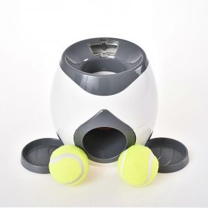Automatique Chien Lanceur De Balle Pour Les Petites Et Moyennes Chiens, Interactif Lanceur De Balle De Tennis Pour L'intérieur & L'extérieur, 10-30 Gamme, Gris - Neuf
