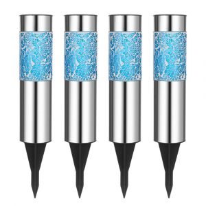 Lot De 4 Lampes Solaires Mosa&iuml;ques &Agrave; Planter Dans Le Jardin Pour D&eacute;corer All&eacute;es Et Terrasses. - Neuf