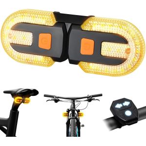 Feu Arri&egrave;re V&eacute;lo Led Intelligente Avec Clignotant Et T&eacute;l&eacute;commande-Lumi&egrave;re V&eacute;lo Usb Rechargeable,&Eacute;tanche Ipx4,5 Modes-Clignotant V&eacute;lo & Trottinette &Eacute;lectrique,Accessoire S&eacute;curit&eacute; - Neuf