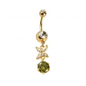 Piercing De Nombril Avec Pendentif Papillon Tendance (Olive) - Neuf