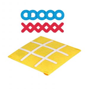 Jeu de soci&eacute;t&eacute; Tic Tac Toe en tissu non tiss&eacute; avec plusieurs variantes de r&egrave;gles, jouet &eacute;ducatif pour enfants, r&eacute;solution de probl&egrave;mes, jaune-Jaune - Neuf