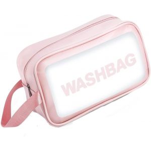 MAA-Trousse de toilette transparente étanche avec fermeture éclair pour homme, femme, enfant, voyage, affaires, rose, Mode - Neuf