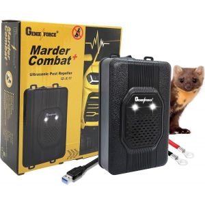 Kalanka-Genieforce&reg; Gf-Jc-77 Protection Contre Les Martres &Agrave; Ultrasons Pour Voitures, Maison, Grenier Et Jardin, Connexion &Agrave; Une Batterie De Voiture 12 V, Alimentation Usb Ou Par Piles - Neuf