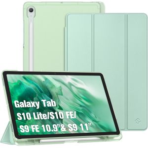 Coque pour Samsung Galaxy Tab S10 Lite 10.9 Pouces 2025 et Galaxy Tab S10 FE/S9 FE 10.9&iexcl;&plusmn;/S9 11&iexcl;&plusmn; - [Rangement de Stylet] Coque Fin Translucide Givr&iquest;&iquest;e Housse Rigide L&iquest;&iquest;g&iquest;&iquest;re, Vert Pastel - Neuf