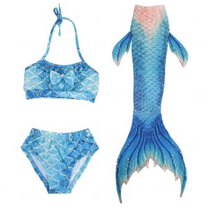Maillot De Bain Trois Pieces Pour Filles, Bikini Sea Maid, Maillot De Bain Creatif Pour Enfants Avec Queue De Poisson (110) - Neuf