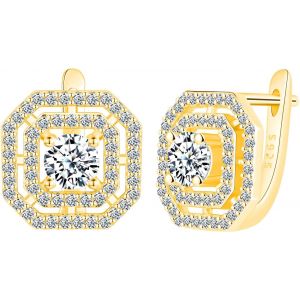 Kal-Boucles D'oreilles Géométriques Argent 925 Pour Femmes, Creoles D'oreilles Carré En Zircon Cubique, Boucles D'oreilles En Forme De Coussin Bijoux Pour Petite Amie Maman Fille - Neuf