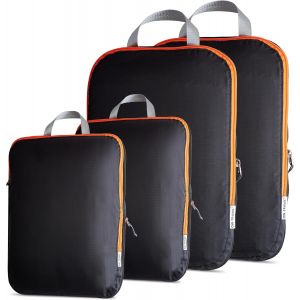 Facile &Agrave; Organ R Organisateur Compressible Pour Val S. 2 Cubes Moyens Et 2 Grands (Noire) Rangement Val Organisateur Pour Sac De Voyage, Sac &Agrave; Dos, Bagage. Accessoires De Voyage - Neuf