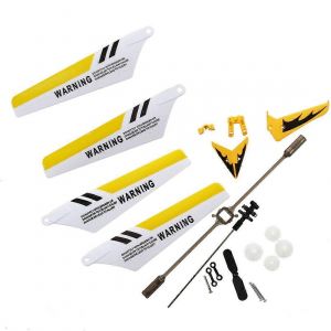 Kit de remplacement pour h&eacute;licopt&egrave;re RC S107 / S107G, pales, boucle de connexion, arbre int&eacute;rieur - Jaune - Neuf