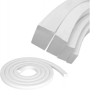 Kalanka-Bande D'étanchéité En Mousse De Silicone Taille 8mm X 8mm, Bande Blanche Éponge Carrée Douce Pour Le Bricolage, Joint De Fenêtre, Porte, Machine Tube En Mousse Longueur 5 Mètres - Neuf