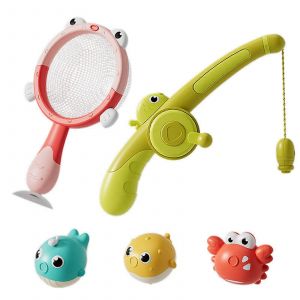 Jeu de p&ecirc;che magn&eacute;tique lumineux pour baignoire, jouet avec mod&egrave;le de poisson, conception &eacute;tanche, jouet de p&ecirc;che s&ucirc;r, cadeau pour tout-petit - Neuf