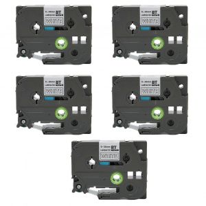 5pcs 18mm Ruban &Eacute;tiqueteuse Pour Tze 241 Tz241 3/4 Po Ruban &Eacute;tiquette Remplacement Pour Ptouch Ptd400 Ptd410 Ptd600 Fond Vert Lettre Blanche Bze 745 - Neuf