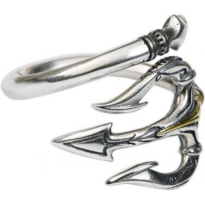 Asas-Auriselle Hommes Viking Bague Réglable Avec Motif Trident,Ouvert Rétro Punk Hip Hop Gothique Bijoux,Vintage Unisexe Anniversaire Noël Pâques Cadeau Pour Homme Garçon Femme - Neuf