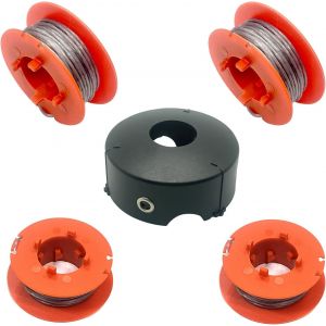 F016800175 Bobine de rechange pour débroussailleuse Bosch ART 23 26 30 Combitrim Easytrim Bobine de 1,6 mm 7,9 m avec couvercle F016L71088 (4 bobines + 1 couvercle) - Neuf