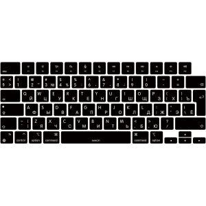 KALANKA-Protection Clavier Silicone Russe pour MacBook Pro/Max 14/16"" M1-M4(A2992 A3112 A3401 A3185 A2485 A2780 A2991 A3403 A3186) Air 13,6/15,3"" M2-M4(A3113 A3240 A2941 A3114 A3241) EU/ISO - Noir - Neuf