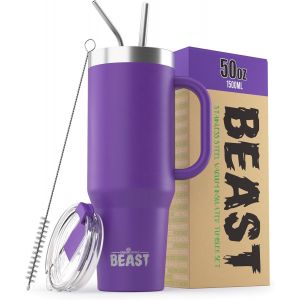 Sjzg-Beast U2013 Gobelet De 1,5 L En Acier Inoxydable Isotherme &Agrave; Double Paroi Pour Caf&eacute;, Glace (Violet Fonc&eacute;) - Neuf