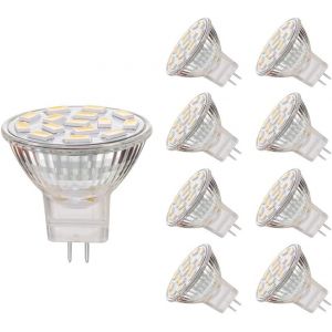 Kal-8x Ampoule Led Mr11 Gu4 3.5w, Non Dimmable, Ampoules Led Spot Gu4, Équivalent Halogène 25-35w, 350lm, Blanc Froid 6000k, Ac/Dc 12v, Angle De Faisceau 120° - Neuf