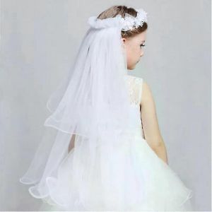 1pc Enfants Fille Cheveux Couronnes Dentelle Mari&eacute;e Voile Mariage F&ecirc;te Vacances Plage Enfants Filles Accessoires De Cheveux - Neuf