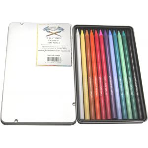&reg; 12 Crayons Pastels Sans Bois | Ensemble De Crayons De Couleur Pour Artistes Dans Une Bo&icirc;te En M&eacute;tal | Crayons De Couleur &Agrave; L`Eau Pour Dessin, Peinture, Croquis (Standard) - Neuf