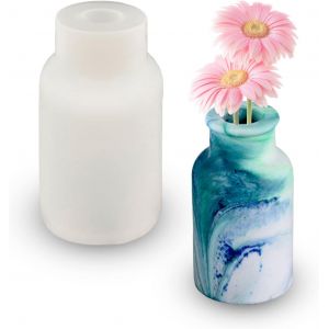 Vase R&eacute;sine Silicone Moule Vases R&eacute;sine Epoxy Moules, Silicone Vase Moules pour la Fabrication de Porte-stylos, Vases, Bouteilles en Cristal, Bouteilles de Stockage et Ornements D&eacute;coratifs - Neuf
