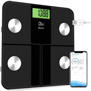 Chargement Usb Pèse Personne, Balance Pèse-Personne Bluetooth Numérique, Analyseur De Composition Corporelle, Écran Rétroéclairé Par Led, 180 Kg ¿Blanc¿ - Neuf