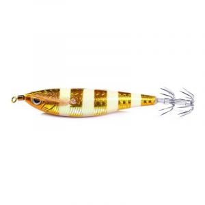 Leurre De P&ecirc;che Avec 2 Hame&ccedil;ons 10.5cm/9.5g Simulation Crevettes En Bois Calmar Hame&ccedil;on Jigging Leurres De P&ecirc;che Pour La P&ecirc;che En Mer-Jaune - Neuf