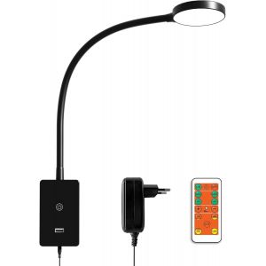 Lampe de Lecture Murale,4 W,col de Cygne R&eacute;glable,Gradable,LED 3000K 4000K 5000K,Lampe Murale Pour le lit,Chambre &agrave; Coucher,Avec Port de Charge USB 2A,Lampe Tactile Avec T&eacute;l&eacute;commande - Neuf