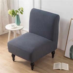 Eryi-Extensible Jacquard Housses De Chaise Sans Accoudoirs, Housse De Fauteuil Pour Accent Sans Bras De Grande Taille Protege De Meubles Amovible Lavable Pour Salon Chambre Hôtel (Gris Foncé) - Neuf