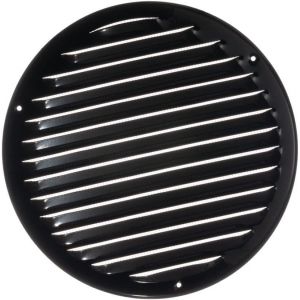 KALANKA-Ø 160mm Grille de Ventilation avec Moustiquaire - Grilles d'aération en Métal - Acier, Noir - Neuf