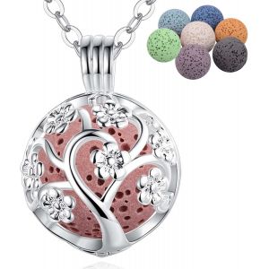 Kalanka-Colliers Longs Pour Femme, Diffuseur D'aromathérapie Pour Huiles Essentielles Pendentif Attrape Rêves Plaqué Argent Diffuseur Bohème Cadeau D'anniversaire Pour Vos Femmes - Neuf