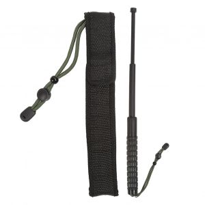 BâTon D'auto-DéFense RéTractable à Trois Sections, Portable, PoignéE AntidéRapante De 55 Cm, Fonction De Rupture De FenêTre, Poteau D'auto-DéFense Pour Les Situations D'urgence En ExtéRieur - Neuf