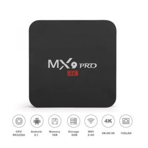 Mini Android TV Box Android 9.0 TV Box Amlogic S905X Quad-Core 1 Go + 8Go 4K HD WIFI Media Player-A13 - Neuf