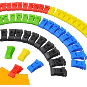 Lot De 50 Pinces À Chaussettes Pour Machine À Laver Et Sèche-Linge - Mini Pinces À Linge Avec Crochets - Trieur De Chaussettes Pour Machine À Laver (Multicolore) - Neuf