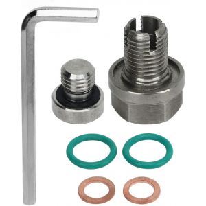 MEVRONISSHOP-Bouchon de Vidange D'huile surdimensionn&eacute;, Kit de R&eacute;paration de Filetage de Carter D'huile Autotaraudant en Acier Inoxydable avec cl&eacute; Hexagonale Joint Torique, Bouchon - Neuf