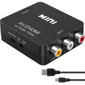 Adaptateur Rca Vers Hdmi 1080p Av Audio Vidéo Convertisseur Pour Ps2 Ps4 Wii Xbox N64 Ps3 Vhs Vcr Tv Dvd-Prise En Charge Pal/Ntsc Avec Câble - Neuf