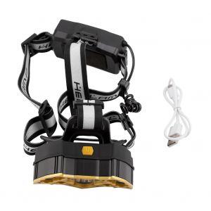 Hjlian Lampe Frontale Rechargeable Usb A 7 Led Pour Camping Et Peche (Dore) - Neuf