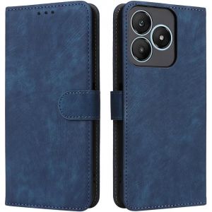 Mdy-Housse Pour Wiko T20 Etui, Rfid Protect Pu/Tpu Cuir Coque Magnétique Portefeuille, Bleu - Neuf