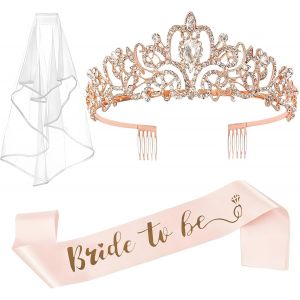 Letnerny-Bride To Be Evjf Accessoire Enterrement De Vie De Jeune Fille, Or Rose Echarpe Evjf, Kit Evjf Voile Mariée Echarpe Écharpe Future Mariée Voile Blanc Accessoire Drole Pour Fête Mariage Soirée - Neuf