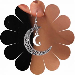 Kal-Boucles D'oreilles Boho Lune Boucles D'oreilles Crochet Croissant De Lune Boucles D'oreilles Lune En Filigrane Boucles D'oreilles Lune Tribale Bijoux Pour Femmes Et Filles - Neuf